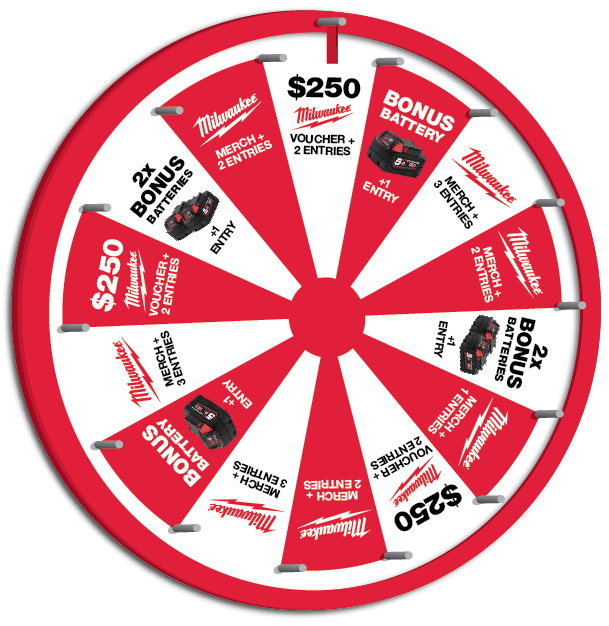 Milwaukee Spin & Win Wheel