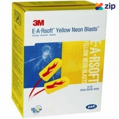 3M 312-1252 - E-A-Rsoft Yellow Neon Blasts Uncorded Earplugs 200PR