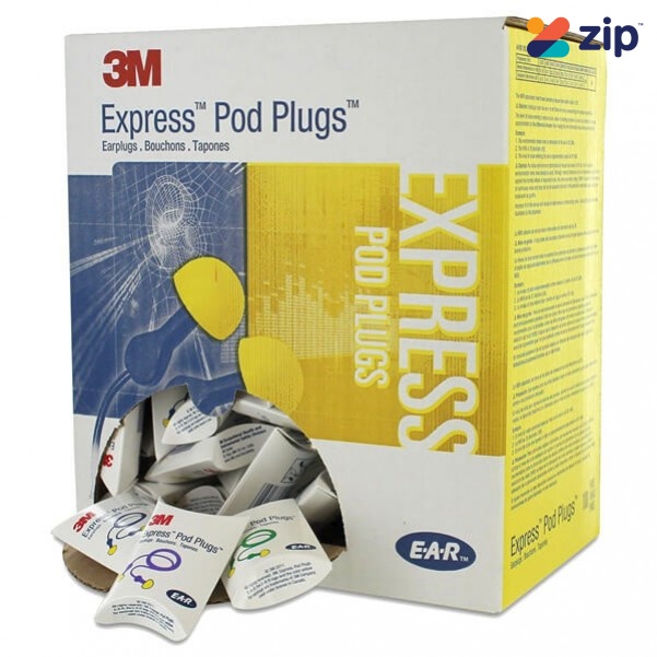 3M 321-2115 - 100 Pairs Corded E.A.R Express Pods Yellow Earplugs M3212115