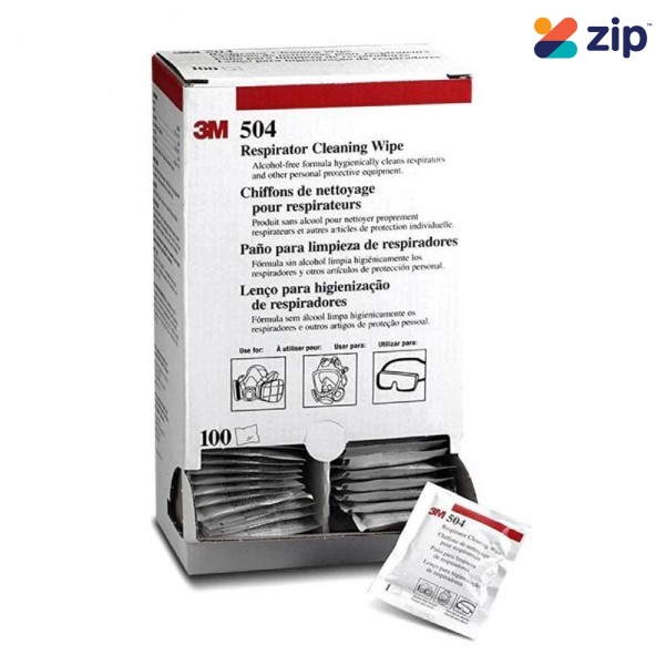 3M AT010587411 (504) - 100-Pack Respirator Cleaning Wipes Head, Eye & Ear protection