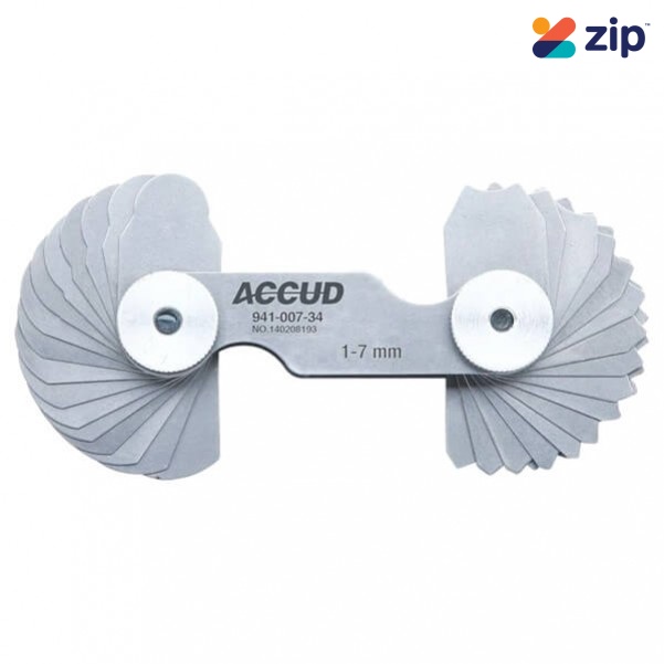 Accud AC-941-007-34 - (17x2 leaves) 1-7mm Radius Gauge 