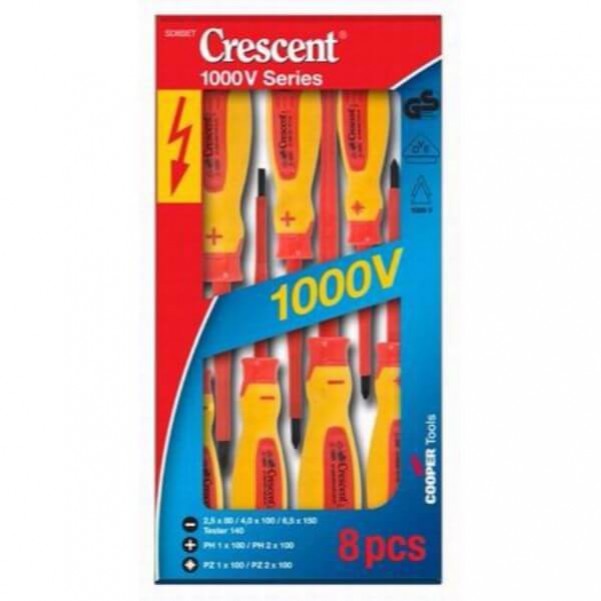 APEX Crescent SD8SET - 8 Piece Insulated 1000v Screwdriver Set Tool Kit