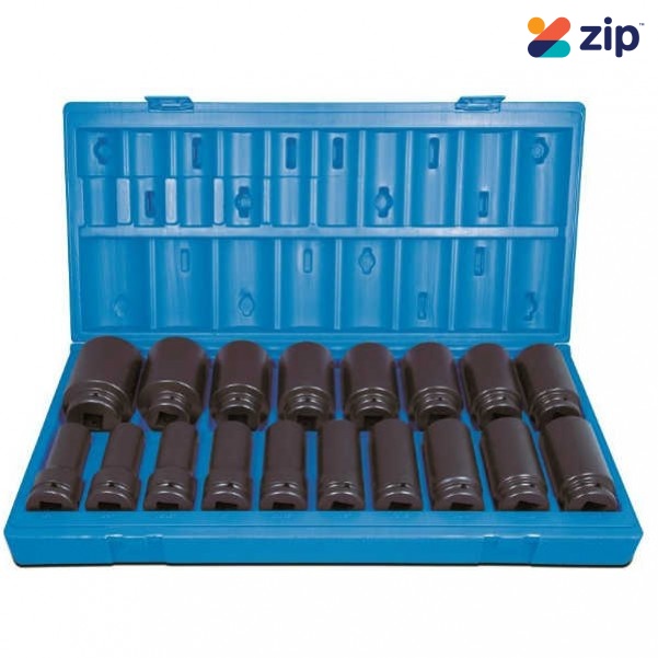 Action 600421801 - 18 Piece 3/4 Drive 6-Point Imperial Deep Impact Socket Set