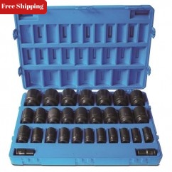 Action 600422902 - 29 Piece 3/4 Drive 6-Point Imperial Deep Impact Socket Set