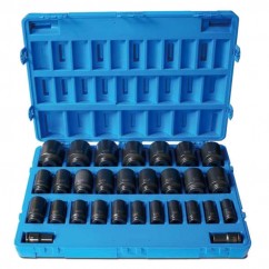 Action 605422901 - 29 Piece 3/4 Drive 6-Point Metric Deep Impact Socket Set