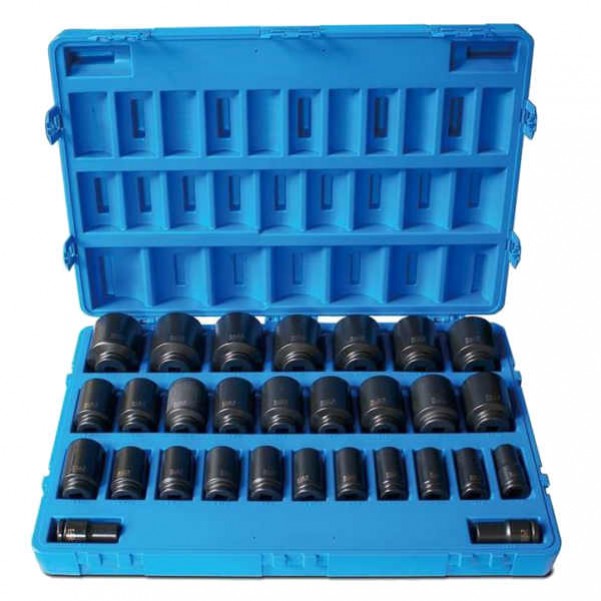 Action 605422901 - 29 Piece 3/4 Drive 6-Point Metric Deep Impact Socket Set