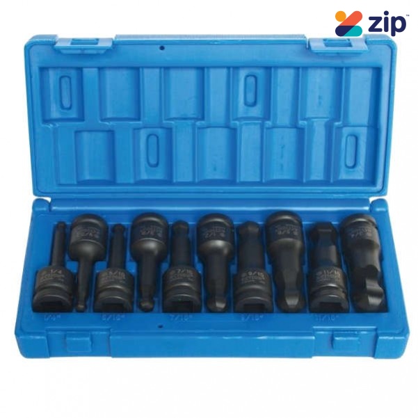 Action 6482G1001 - 10 Piece 1/2 Drive Hex Imperial Ball-end Driver Socket Sets