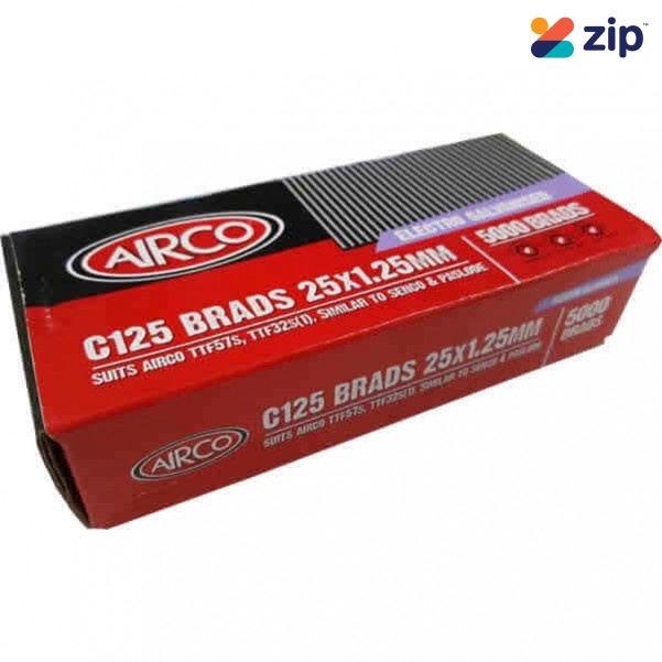 Airco C125 - Electro Galvanised C125 25x1.25MM 5000 Brads BF18250