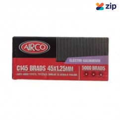 Airco C145 - 45mm x 1.25mm C1 Series Electro Galvanised Brads BF18450 Nail Gun Nails Consumables