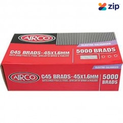 Airco C45 - 45mm x 1.60mm Electro Galvanised Brads BC16450