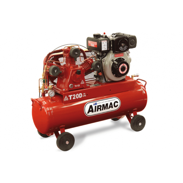 Glenco Airmac T20D - 17.3cfm 70L 3 Cyl Diesel Compressor Petrol & Diesel