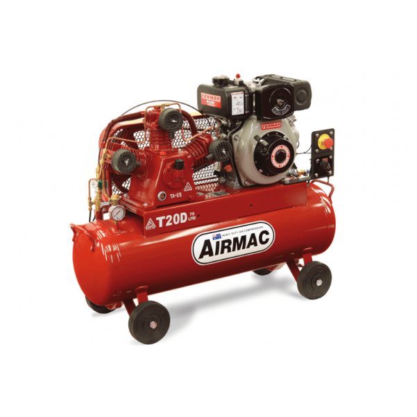 Glenco Airmac T20D ES - 17.3cfm 70L 3Cyl Electric Start Diesel Compressor