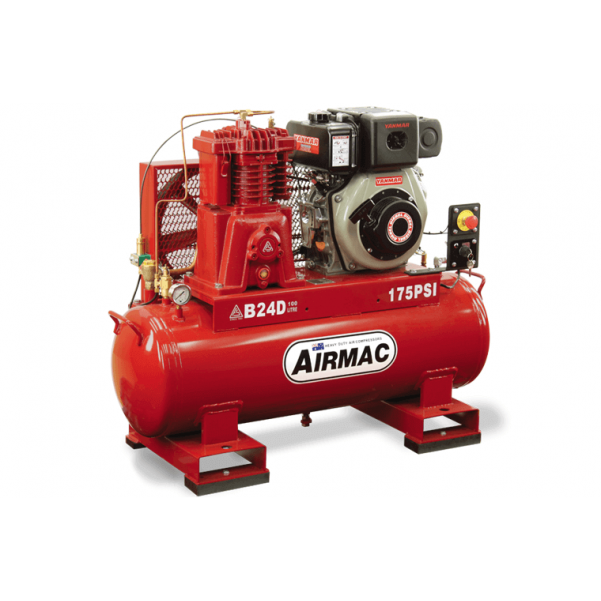 Glenco Airmac B24D ES - 19.9cfm 100L 6.7hp Diesel Air Compressors Petrol & Diesel