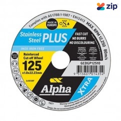 Alpha GCDGP12510-10 - 10 Pack 125 x 1.0mm Alpha Stainless Steel Plus Cutting Disc