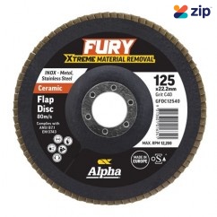 Alpha GFDC12540 - 125mm C40 Grit Fury Ceramic Flap Disc