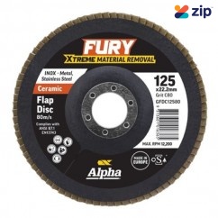 Alpha GFDC12580 - 125mm C80 Grit Fury Ceramic Flap Disc
