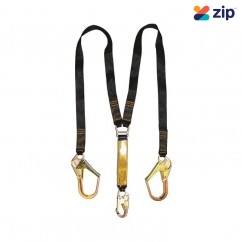 B-Safe BL04222HD - Shock Absorbing Twin Lanyard with Webbing and Snap/Scaffold Hooks