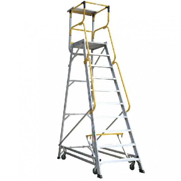 Bailey FS13597 - 4.7m 200kg Ladderweld Aluminium 10 Step Access Platform Ladder