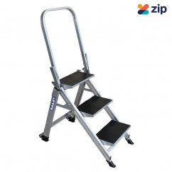 Bailey FS13751 - 3 Step 150kg Aluminium Industrial Platform Step Ladder With Safety Rail