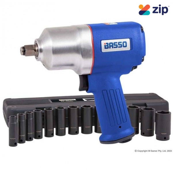 BASSO BIT260M1KI - 1/2" Impact Wrench Imperial Socket Set Combo Deal Air Impact Wrenches & Drivers