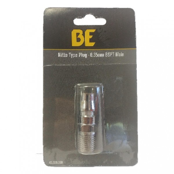BE 42.009.008 - 6.35mm (1/4") Nitto Style BSPT Male Plug NITTO20PM Air Tool Accessories 