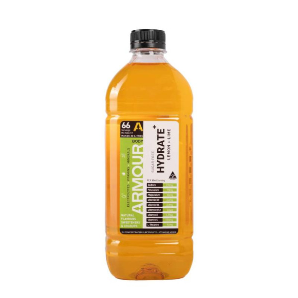 Body Armour BA2LC-L - Hydrate+ Hypotonic 2L Concentrate Lemon+Lime Body Armour BA2LC-L - Hydrate+ Hypotonic 2L Concentrate Lemon+Lime