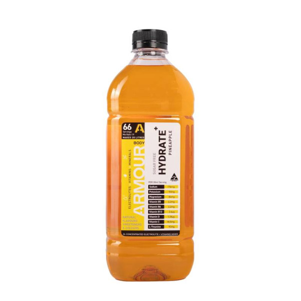 Body Armour BA2LC-P - Hydrate+ Hypotonic 2L Concentrate Pineapple