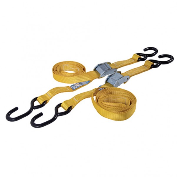 BEAVER MBT020 - Motor Bike Tiedown 25mm x 2m LC 250kg S Hook Each End (1 Pair) Materials Handling
