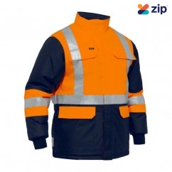 Bisley BJ6450T_TT05 - Orange X Taped Two Tone Hi Vis Freezer Jacket