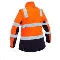 Bisley BJL6078T Women's Taped Two Tone Hi Vis 3-in-1 Soft Shell Jacket - Orange / Navy