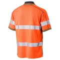 Bisley BK1219T_TT05 - 100% Polyester Orange Navy Taped HI VIS Mesh Short Sleeve Polo Shirt Workwear Shirts