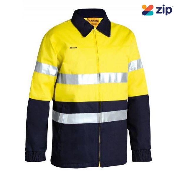Bisley BK6710T Taped Hi Vis Drill Jacket - Yellow / Navy