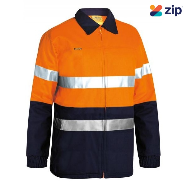 Bisley BK6710T Taped Hi Vis Drill Jacket - Orange / Navy