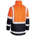 Bisley BK6975_BT05 - 100% Polyester Orange/Navy Taped 5 In 1 Safety Rain Jacket