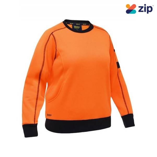 Bisley BKL6722 Women's Work Fleece Crew Neck Jumper - Orange