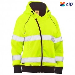 Bisley BKL6819T_BF51 - 100% Polyester Yellow Women's Taped HI VIS Fleece Zip Front Hoodie Others
