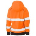Bisley BKL6819T_BF61 - 100% Polyester Orange Women's Taped HI VIS Fleece Zip Front Hoodie