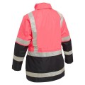 Bisley BKL6975 Women's Taped Hi Vis 5 in 1 Rain Jacket - Pink / Navy
