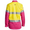 Bisley BL6696T_TT33 - Yellow/Pink Women's Taped Hi Vis Cool Lightweight Shirt