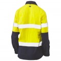 Bisley BLC6064T_TT01 - Yellow/Navy Women’s Taped Hi Vis Stretch V-neck Closed Front Shirt Specials