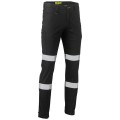 Bisley BPC6008T Taped Stretch Cotton Drill Cargo Pants - Black