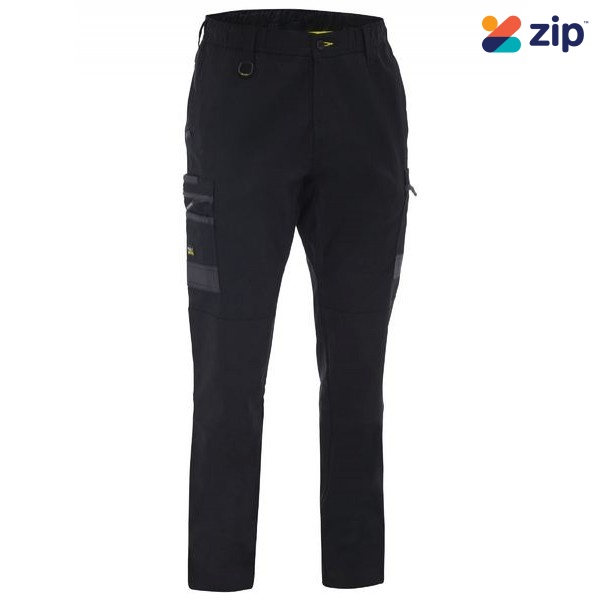 Bisley BPC6338 Flx & Move™ Stretch Canvas Elastic Waist Cargo Pants - Black