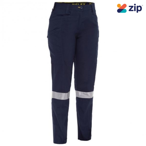 Bisley BPCL6150T_NVOR - Navy/Orange Women's X Airflow Taped Stretch Ripstop Vented Cargo Pant