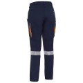 Bisley BPCL6150T_NVOR - Navy/Orange Women's X Airflow Taped Stretch Ripstop Vented Cargo Pant