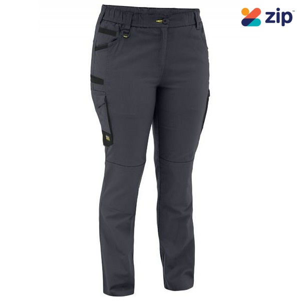 Bisley BPCL6338 Women's Flx & Move™ Stretch Canvas Elastic Waist Cargo Pants - Charcoal