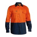 Bisley BS6267_TT02 - 100% Cotton Orange Navy HI VIS Drill Shirt