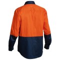 Bisley BS6267_TT02 - 100% Cotton Orange Navy HI VIS Drill Shirt