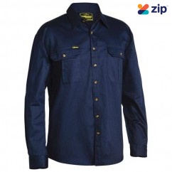 Bisley BS6433_BPCT - 100% Cotton Navy Original Drill Shirt