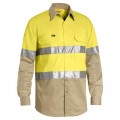 Bisley BS6696T_TT16 - Yellow/Khaki Taped Hi Vis Cool Lightweight Shirt