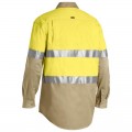 Bisley BS6696T_TT16 - Yellow/Khaki Taped Hi Vis Cool Lightweight Shirt